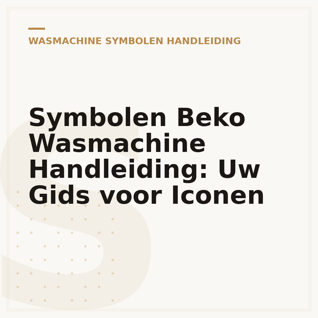 Symbolen Beko Wasmachine Handleiding: Uw Gids voor Iconen