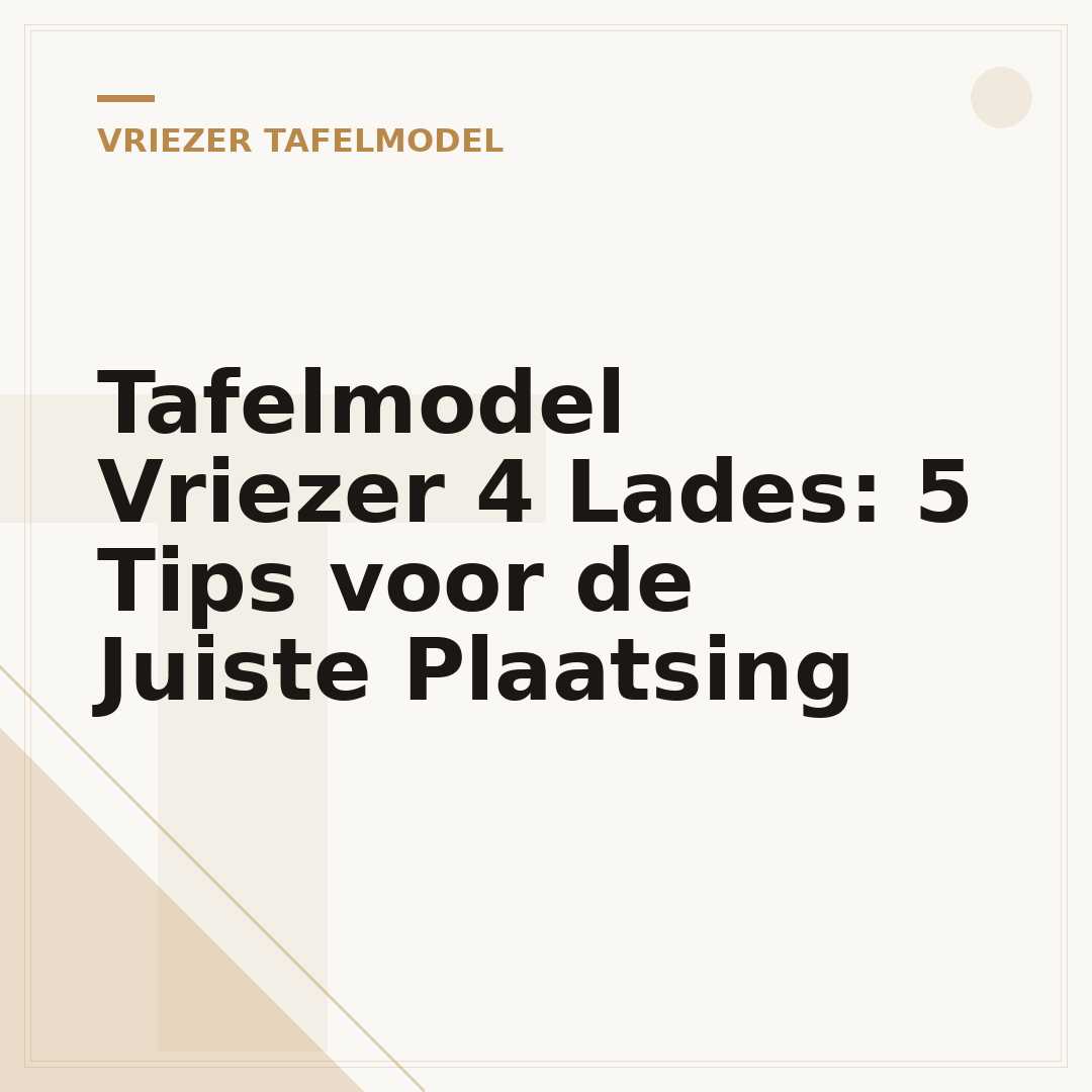 Tafelmodel Vriezer 4 Lades: 5 Tips voor de Juiste Plaatsing