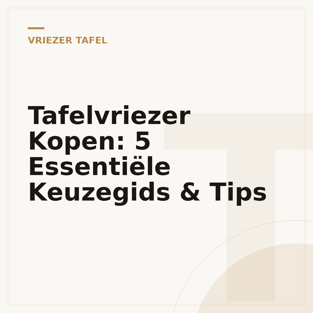 Tafelvriezer Kopen: 5 Essentiële Keuzegids & Tips