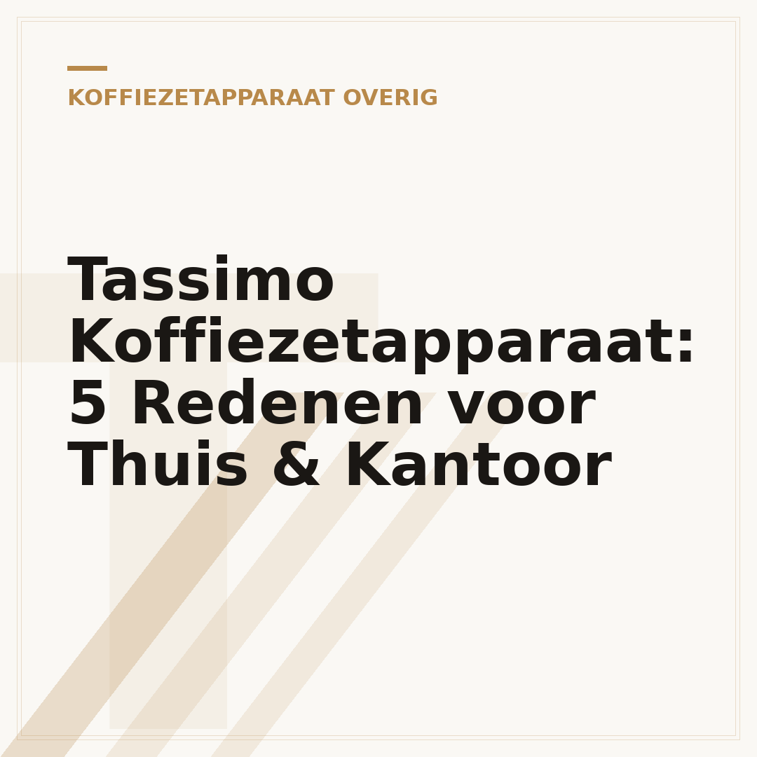 Tassimo Koffiezetapparaat: 5 Redenen voor Thuis & Kantoor