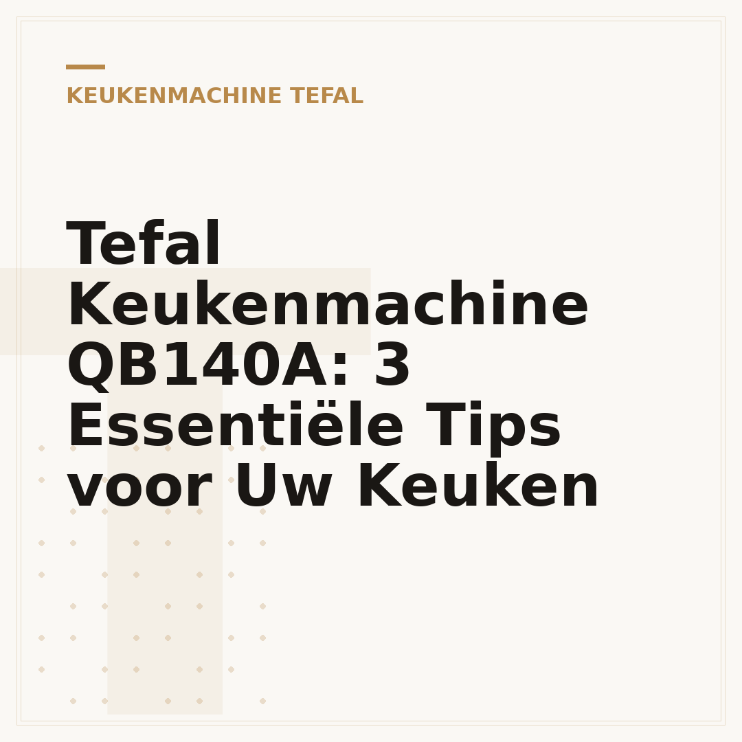 Tefal Keukenmachine QB140A: 3 Essentiële Tips voor Uw Keuken