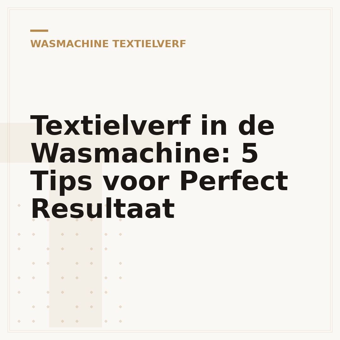 Textielverf in de Wasmachine: 5 Tips voor Perfect Resultaat