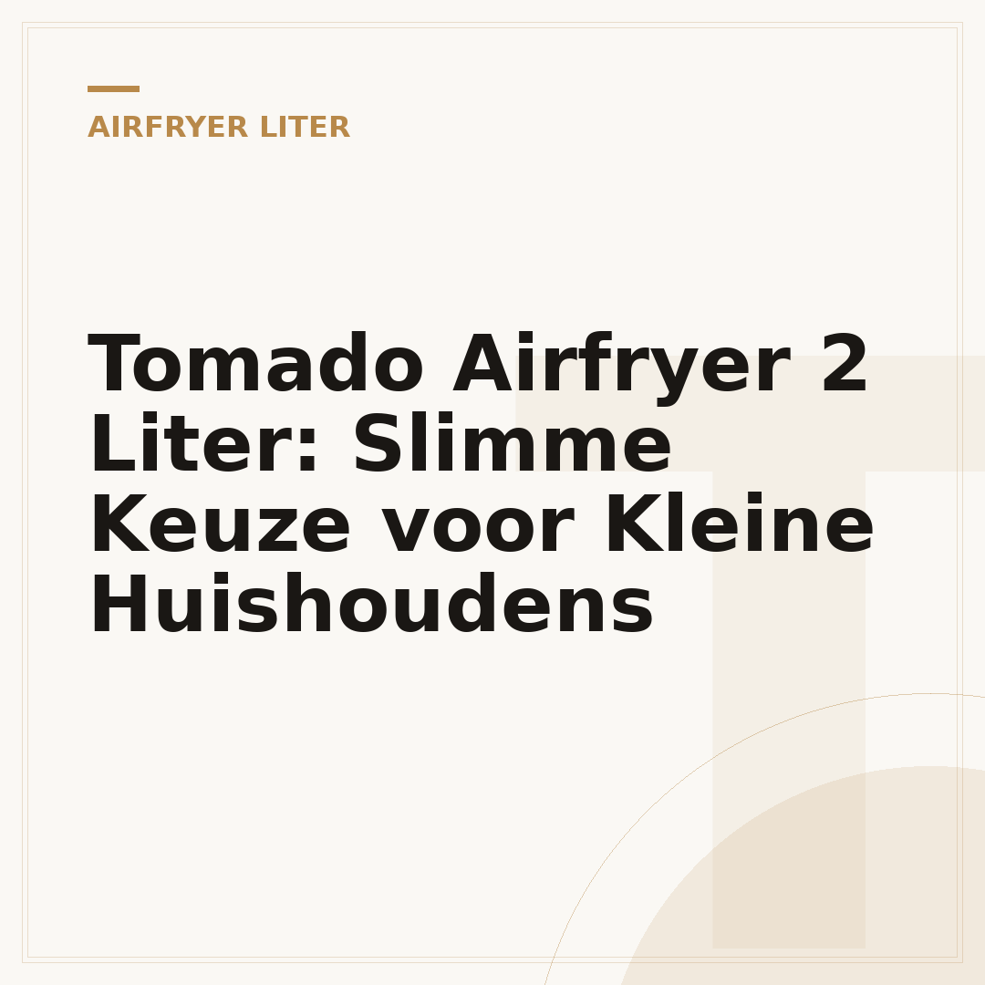 Tomado Airfryer 2 Liter: Slimme Keuze voor Kleine Huishoudens