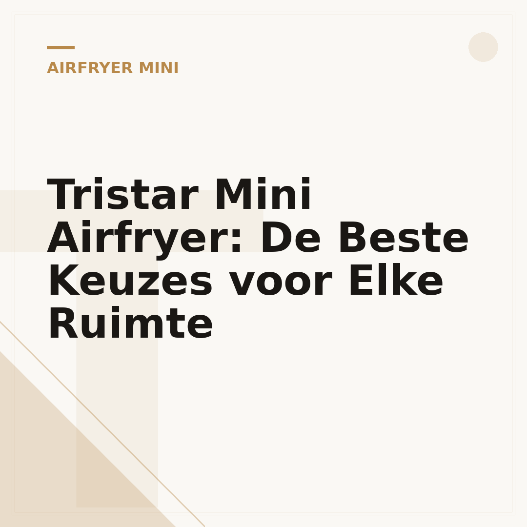 Tristar Mini Airfryer: De Beste Keuzes voor Elke Ruimte