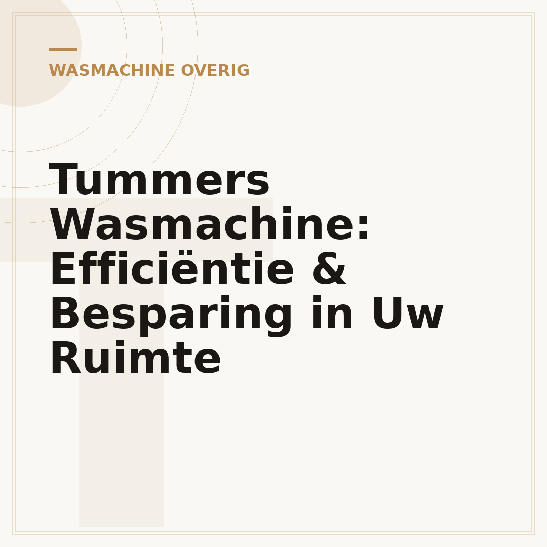Tummers Wasmachine: Efficiëntie & Besparing in Uw Ruimte