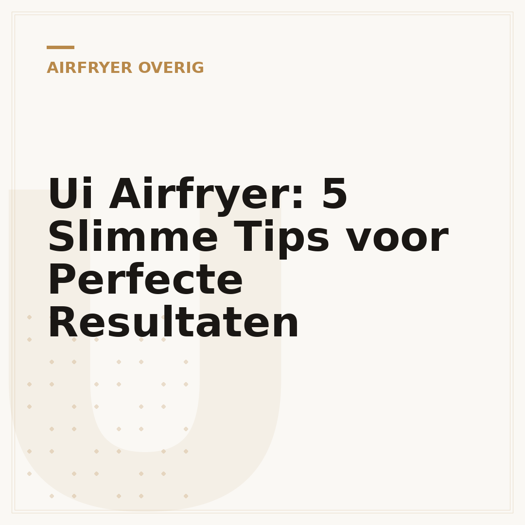 Ui Airfryer: 5 Slimme Tips voor Perfecte Resultaten
