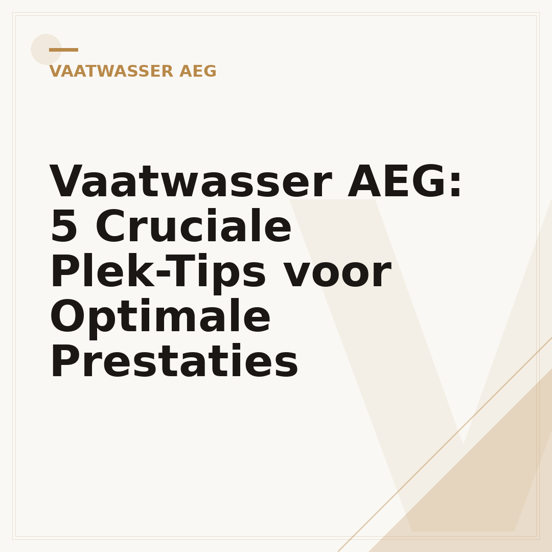 Vaatwasser AEG: 5 Cruciale Plek-Tips voor Optimale Prestaties