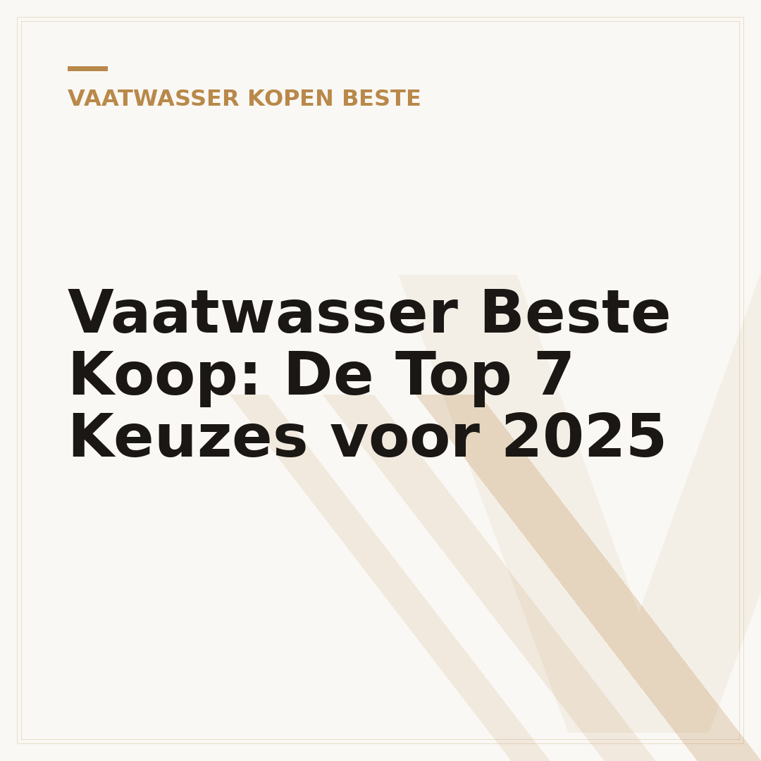 Vaatwasser Beste Koop: De Top 7 Keuzes voor 2025