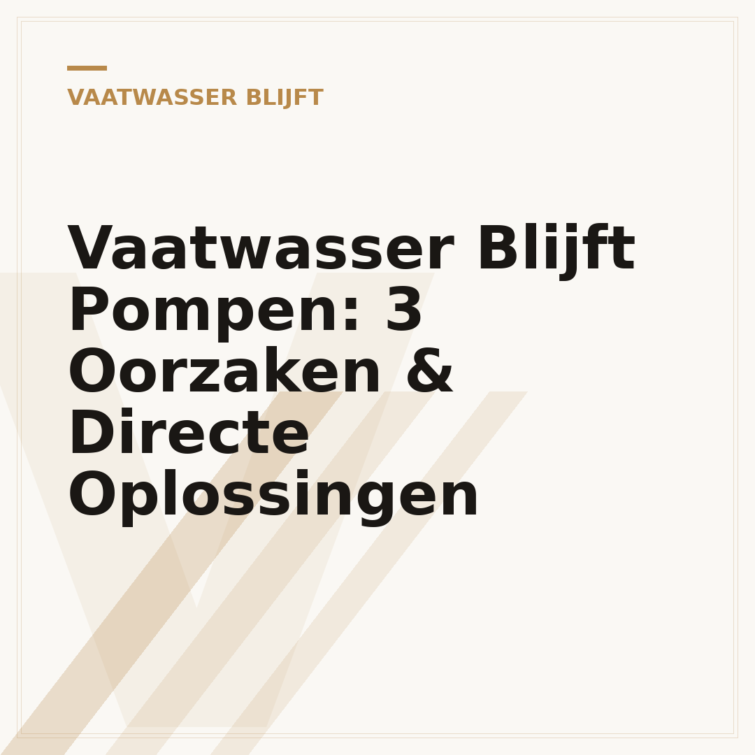 Vaatwasser Blijft Pompen: 3 Oorzaken & Directe Oplossingen
