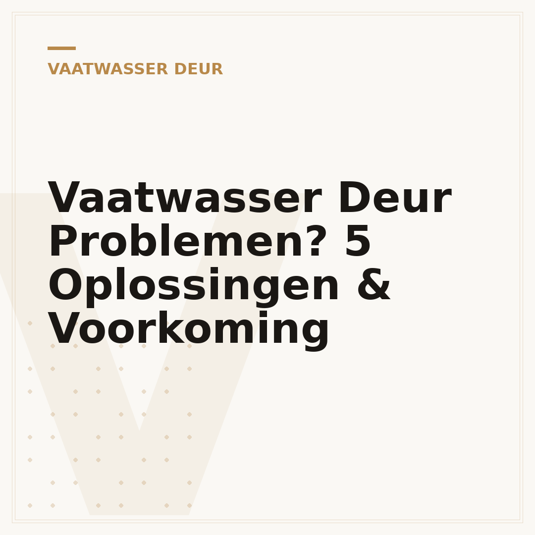 Vaatwasser Deur Problemen? 5 Oplossingen & Voorkoming