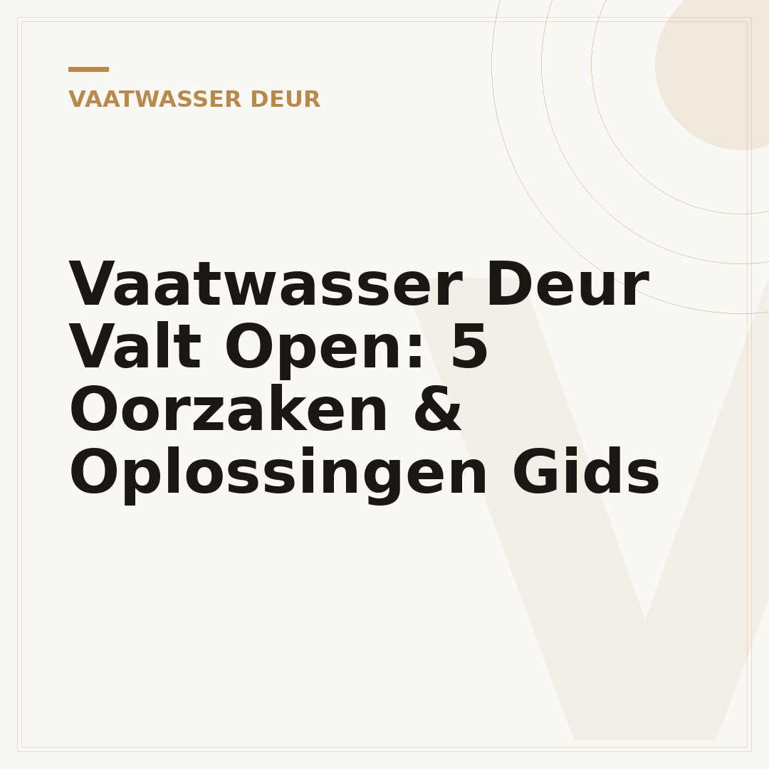 Vaatwasser Deur Valt Open: 5 Oorzaken & Oplossingen Gids