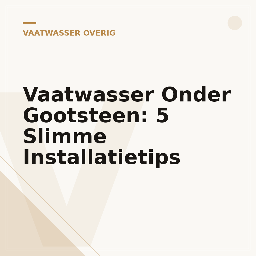 Vaatwasser Onder Gootsteen: 5 Slimme Installatietips
