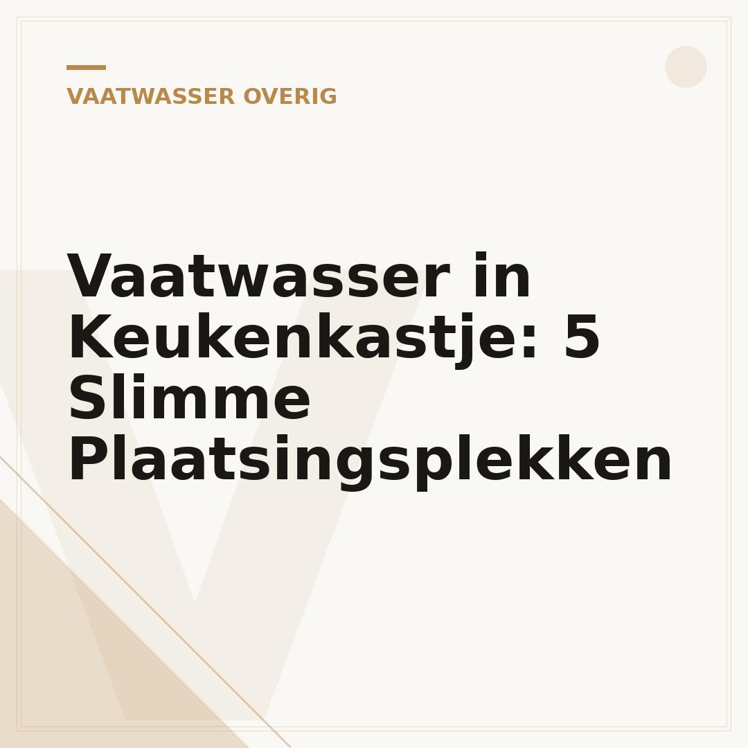 Vaatwasser in Keukenkastje: 5 Slimme Plaatsingsplekken