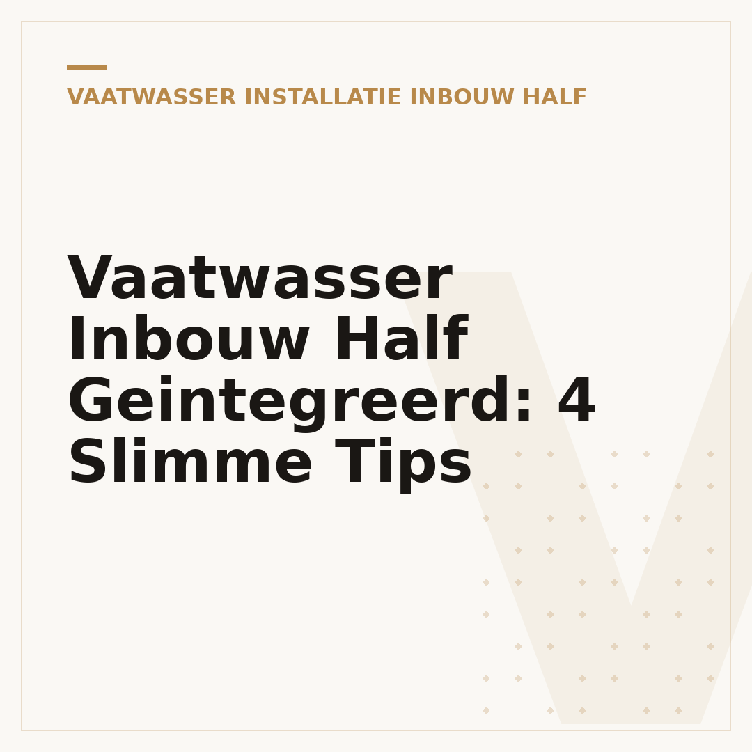 Vaatwasser Inbouw Half Geintegreerd: 4 Slimme Tips