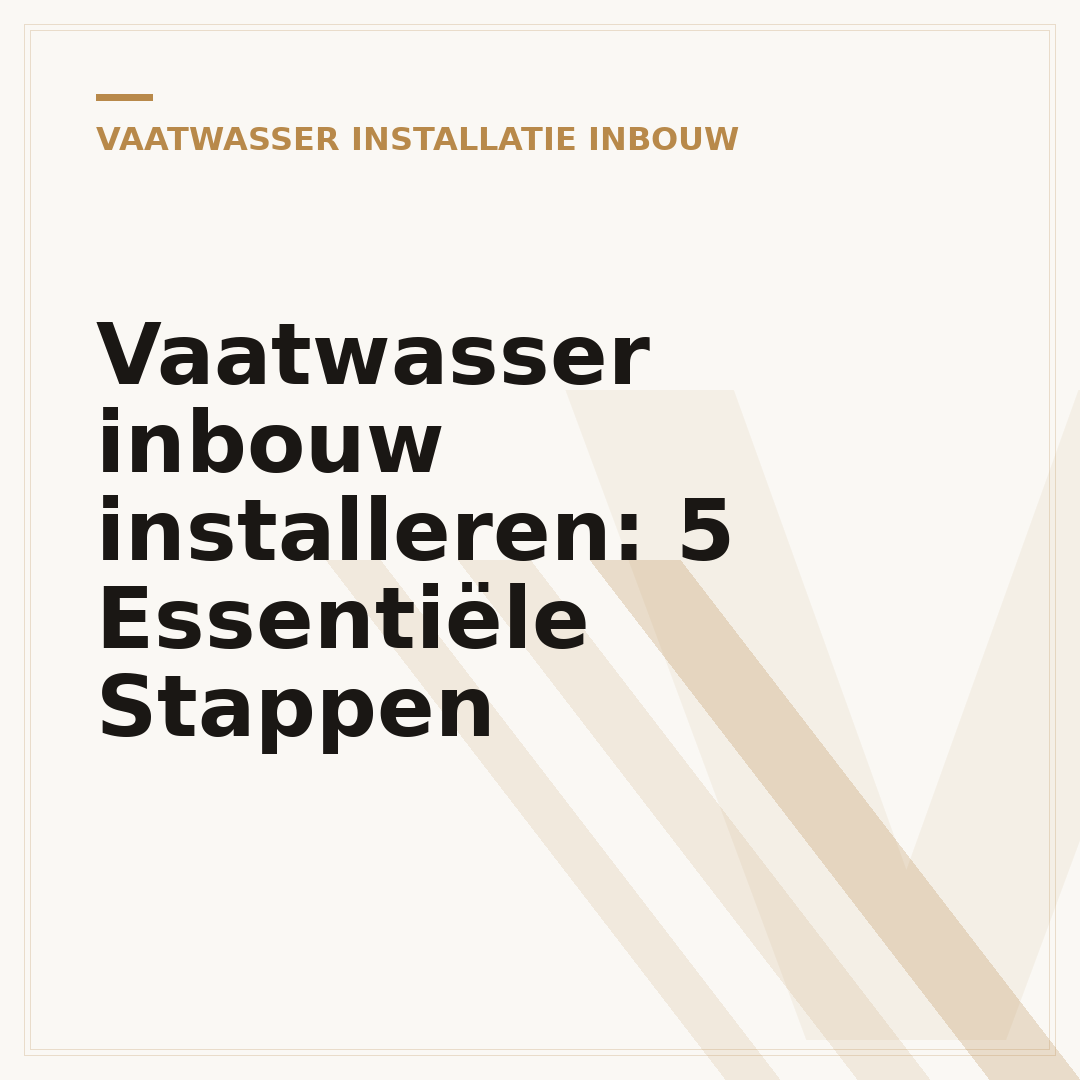 Vaatwasser inbouw installeren: 5 Essentiële Stappen