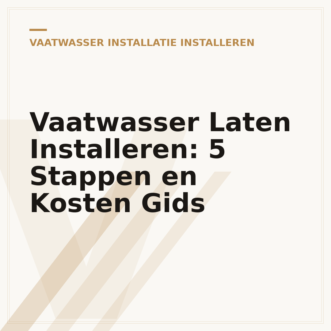 Vaatwasser Laten Installeren: 5 Stappen en Kosten Gids