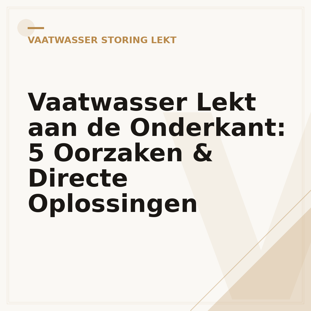 Vaatwasser Lekt aan de Onderkant: 5 Oorzaken & Directe Oplossingen