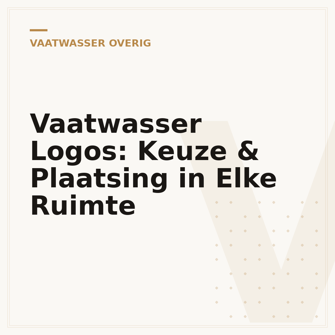 Vaatwasser Logos: Keuze & Plaatsing in Elke Ruimte