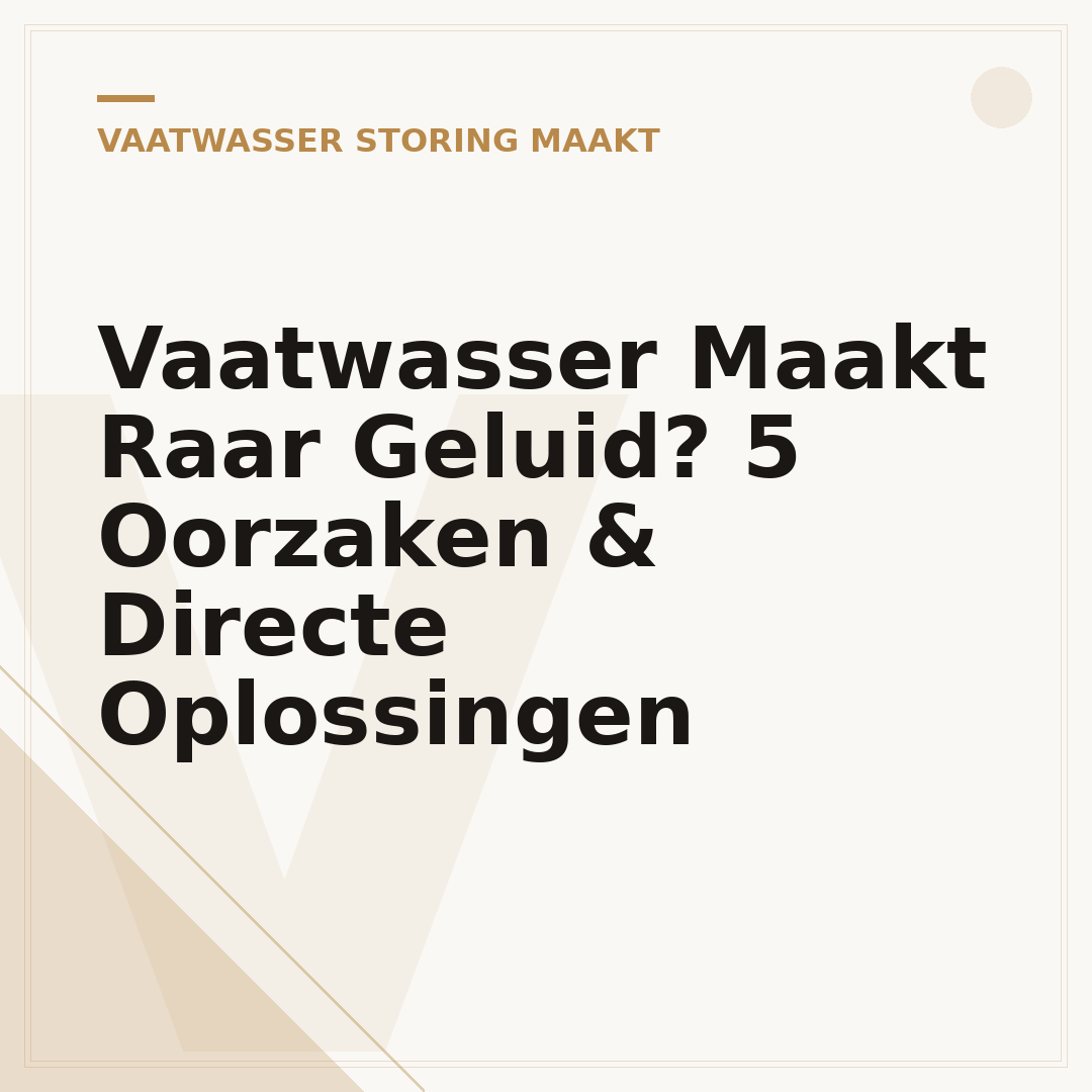 Vaatwasser Maakt Raar Geluid? 5 Oorzaken & Directe Oplossingen