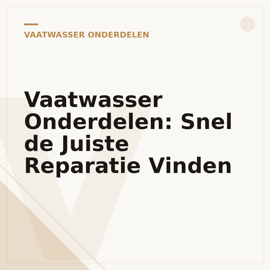Vaatwasser Onderdelen: Snel de Juiste Reparatie Vinden