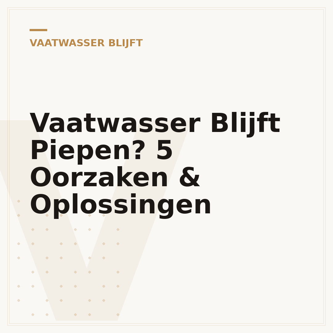 Vaatwasser Blijft Piepen? 5 Oorzaken & Oplossingen