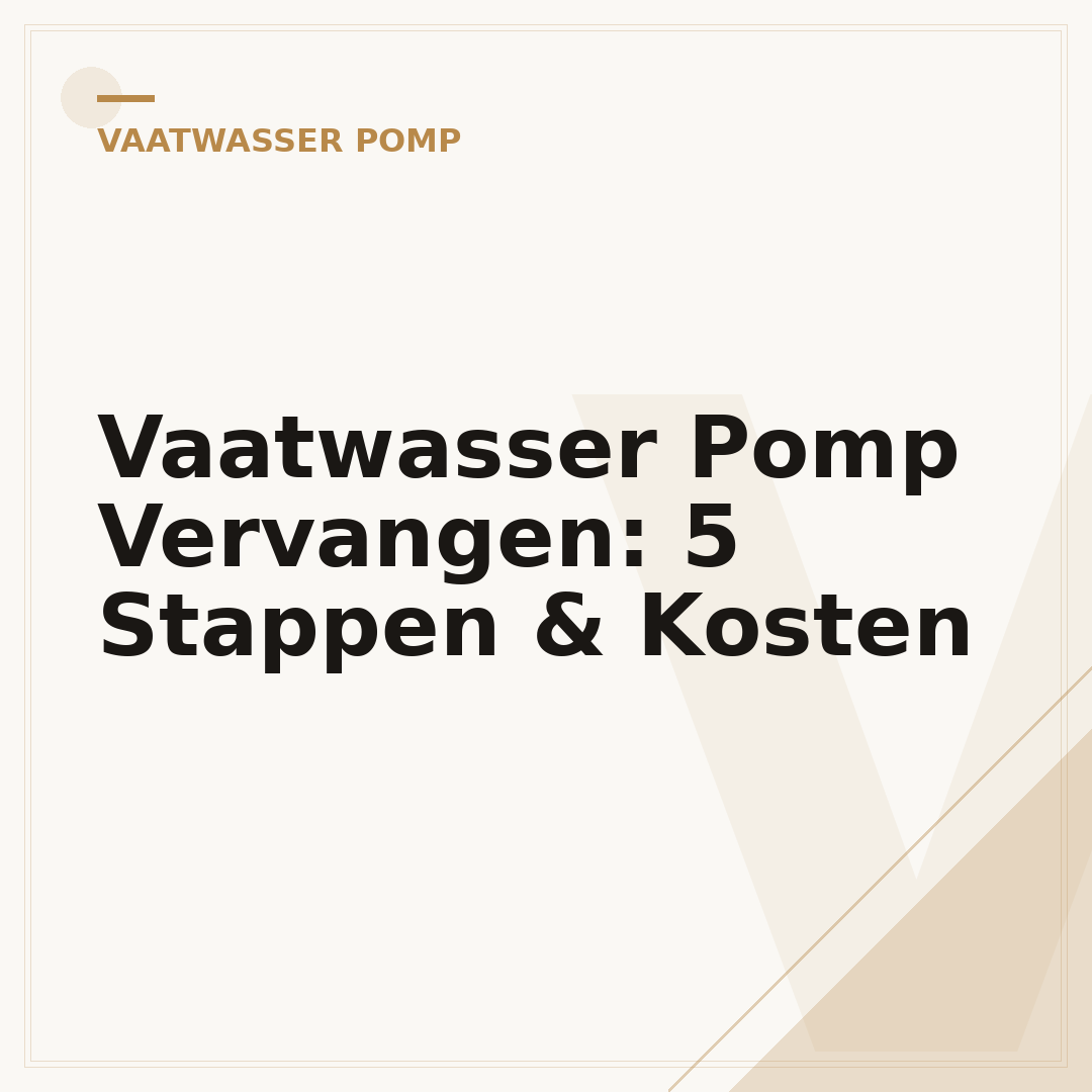 Vaatwasser Pomp Vervangen: 5 Stappen & Kosten
