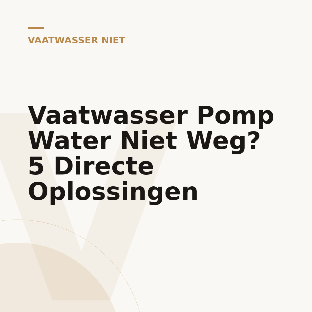 Vaatwasser Pomp Water Niet Weg? 5 Directe Oplossingen