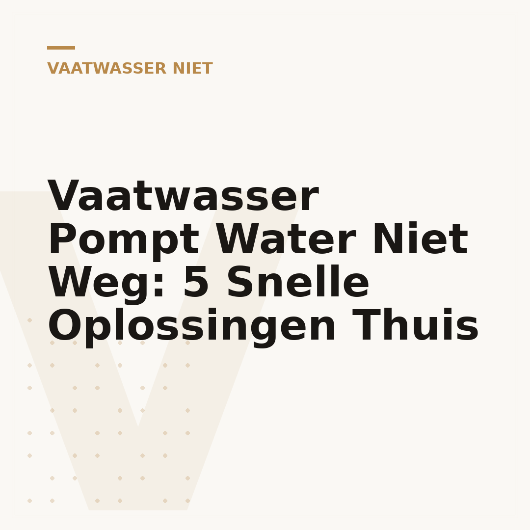 Vaatwasser Pompt Water Niet Weg: 5 Snelle Oplossingen Thuis