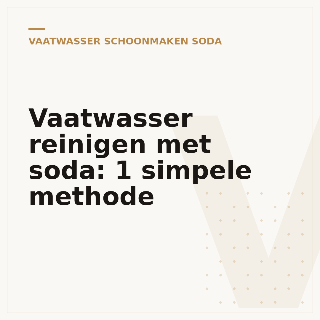 Vaatwasser reinigen met soda: 1 simpele methode