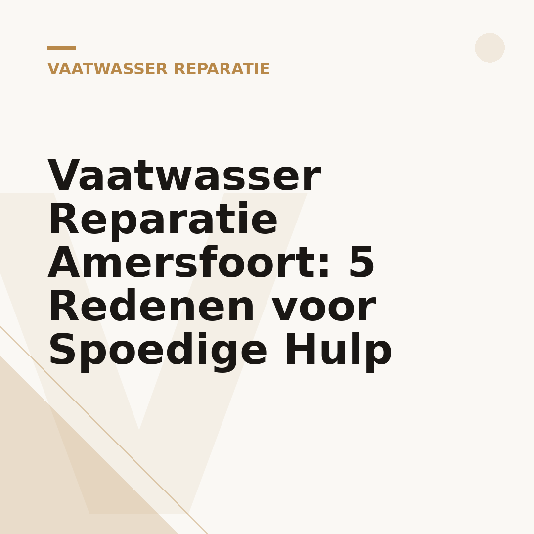 Vaatwasser Reparatie Amersfoort: 5 Redenen voor Spoedige Hulp