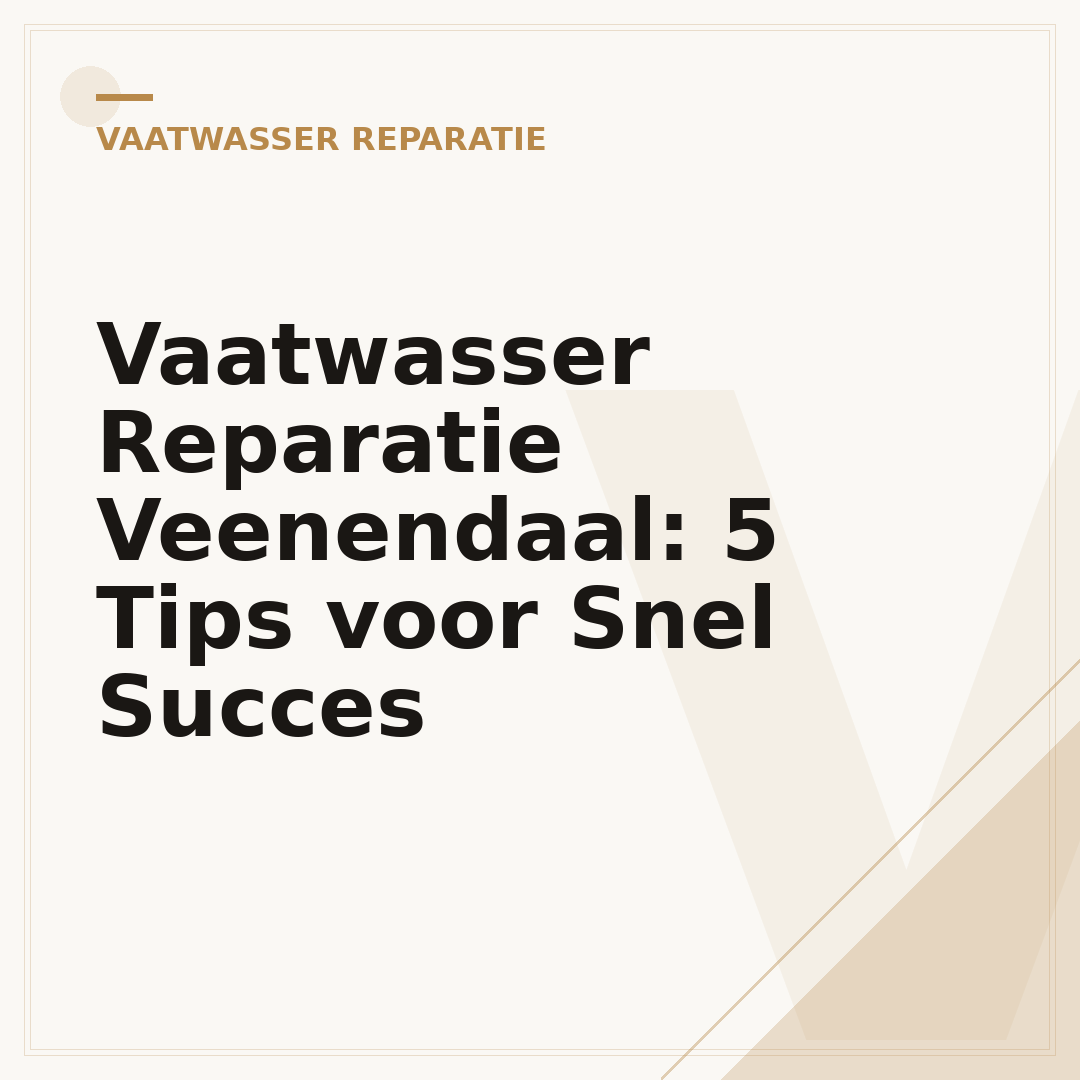 Vaatwasser Reparatie Veenendaal: 5 Tips voor Snel Succes