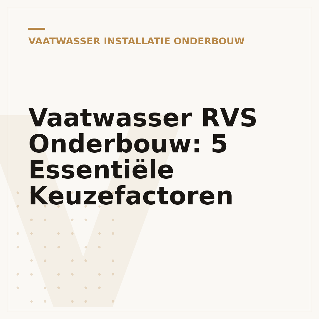 Vaatwasser RVS Onderbouw: 5 Essentiële Keuzefactoren