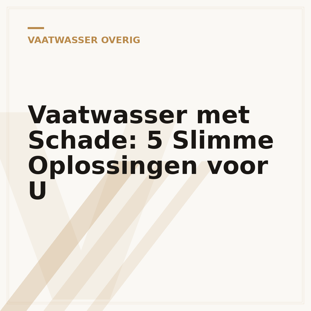 Vaatwasser met Schade: 5 Slimme Oplossingen voor U