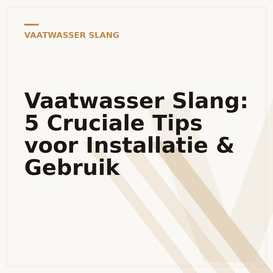 Vaatwasser Slang: 5 Cruciale Tips voor Installatie & Gebruik