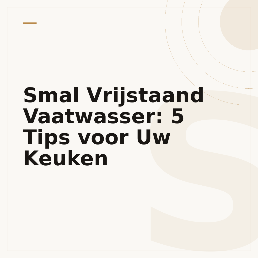 Smal Vrijstaand Vaatwasser: 5 Tips voor Uw Keuken