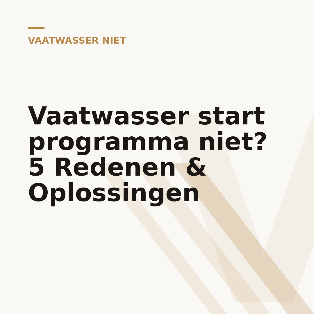 Vaatwasser start programma niet? 5 Redenen & Oplossingen