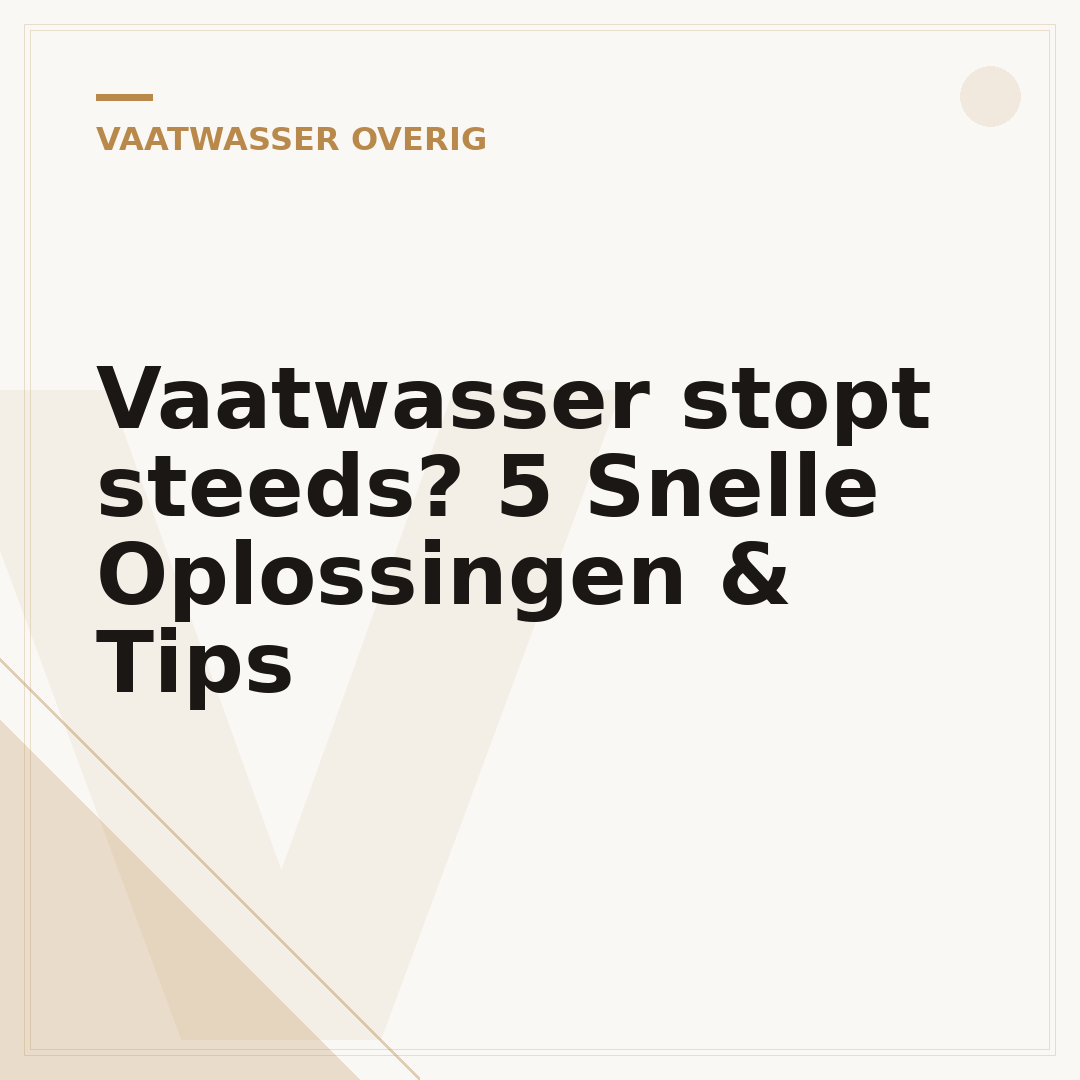 Vaatwasser stopt steeds? 5 Snelle Oplossingen & Tips