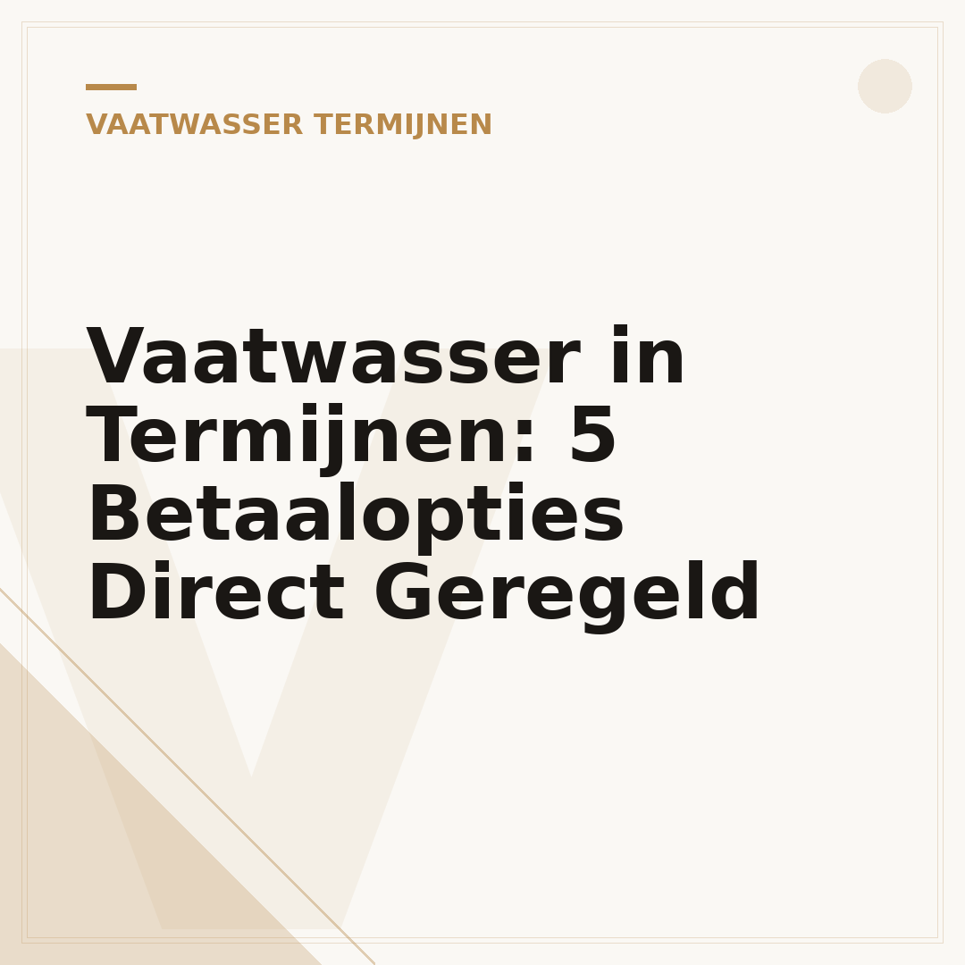 Vaatwasser in Termijnen: 5 Betaalopties Direct Geregeld