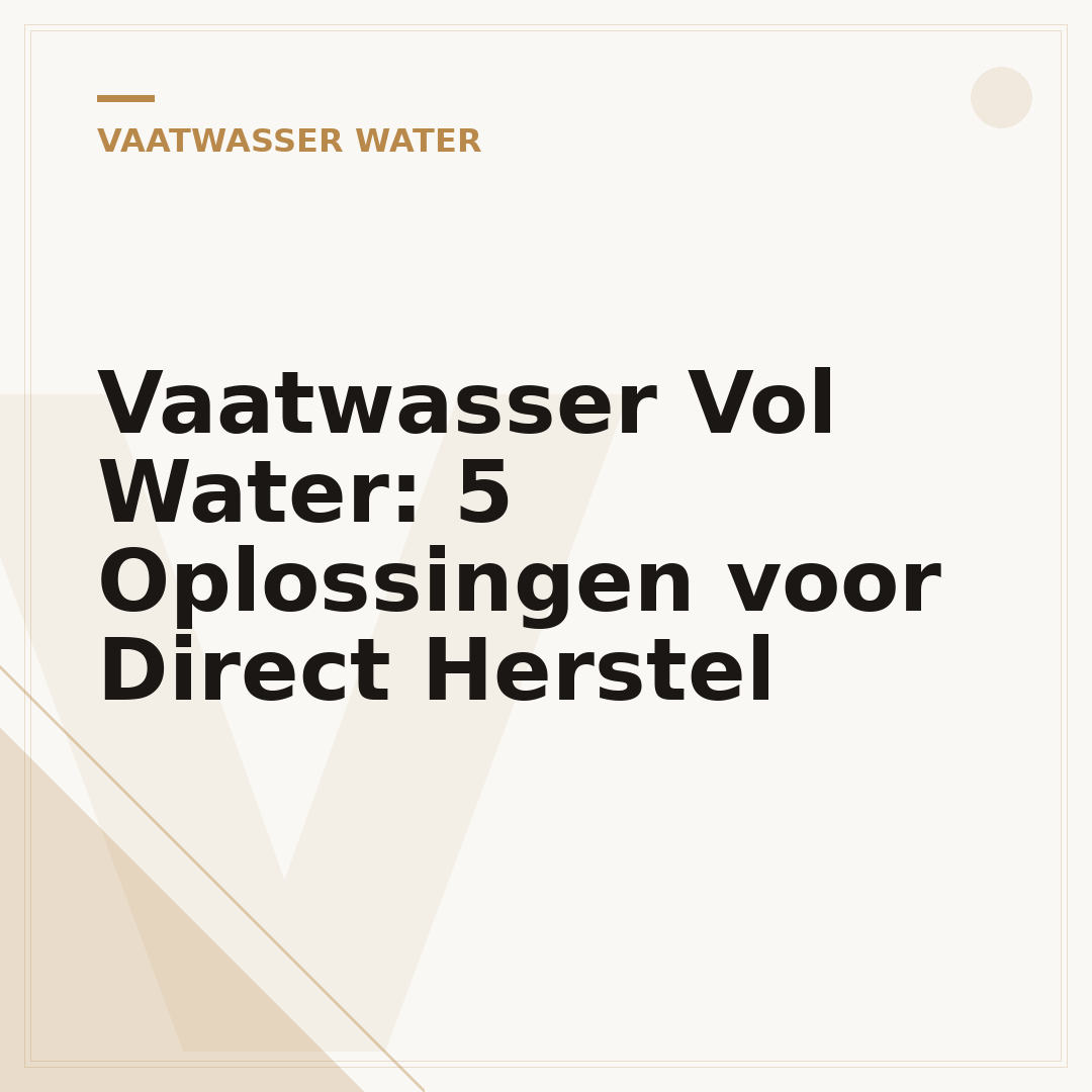 Vaatwasser Vol Water: 5 Oplossingen voor Direct Herstel