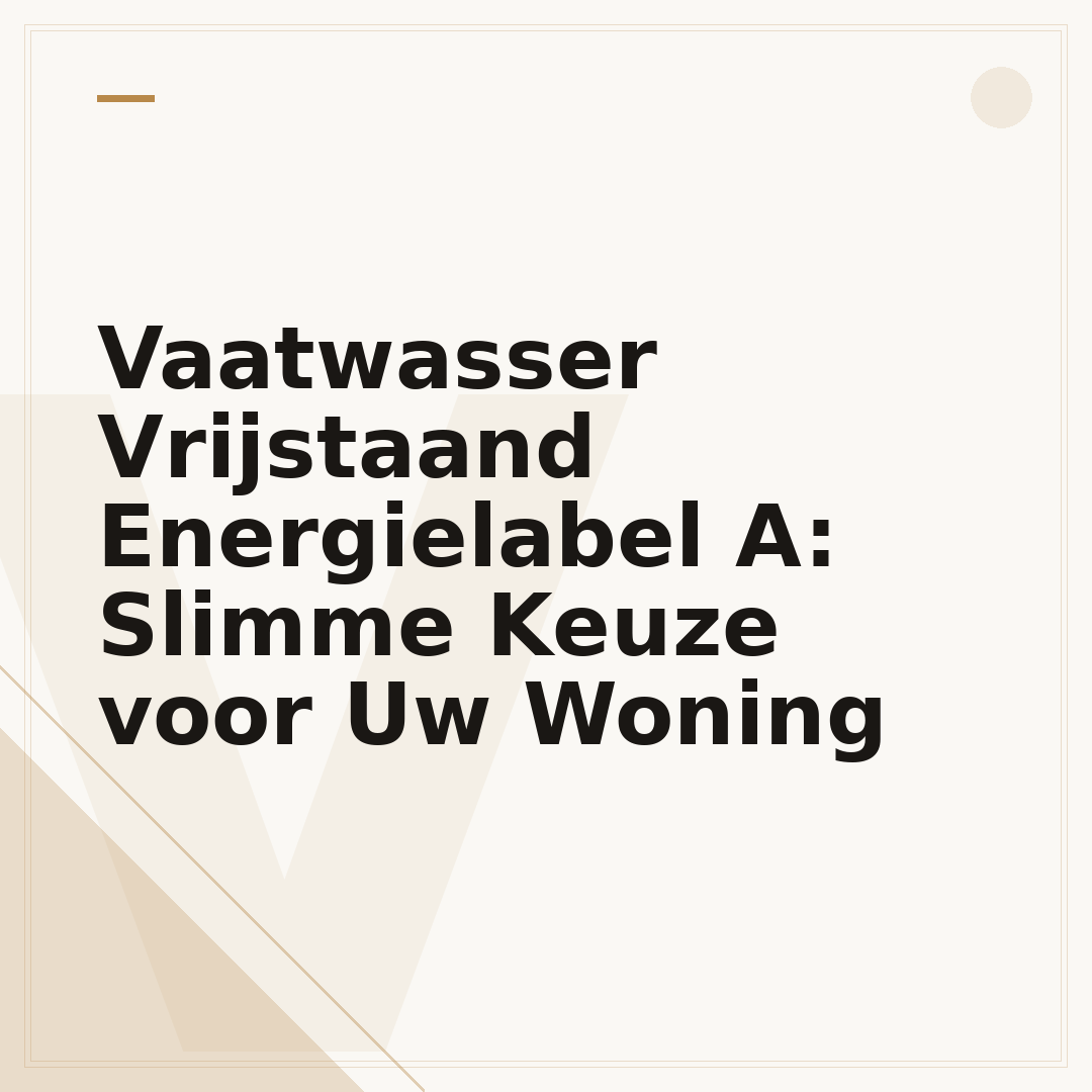 Vaatwasser Vrijstaand Energielabel A: Slimme Keuze voor Uw Woning