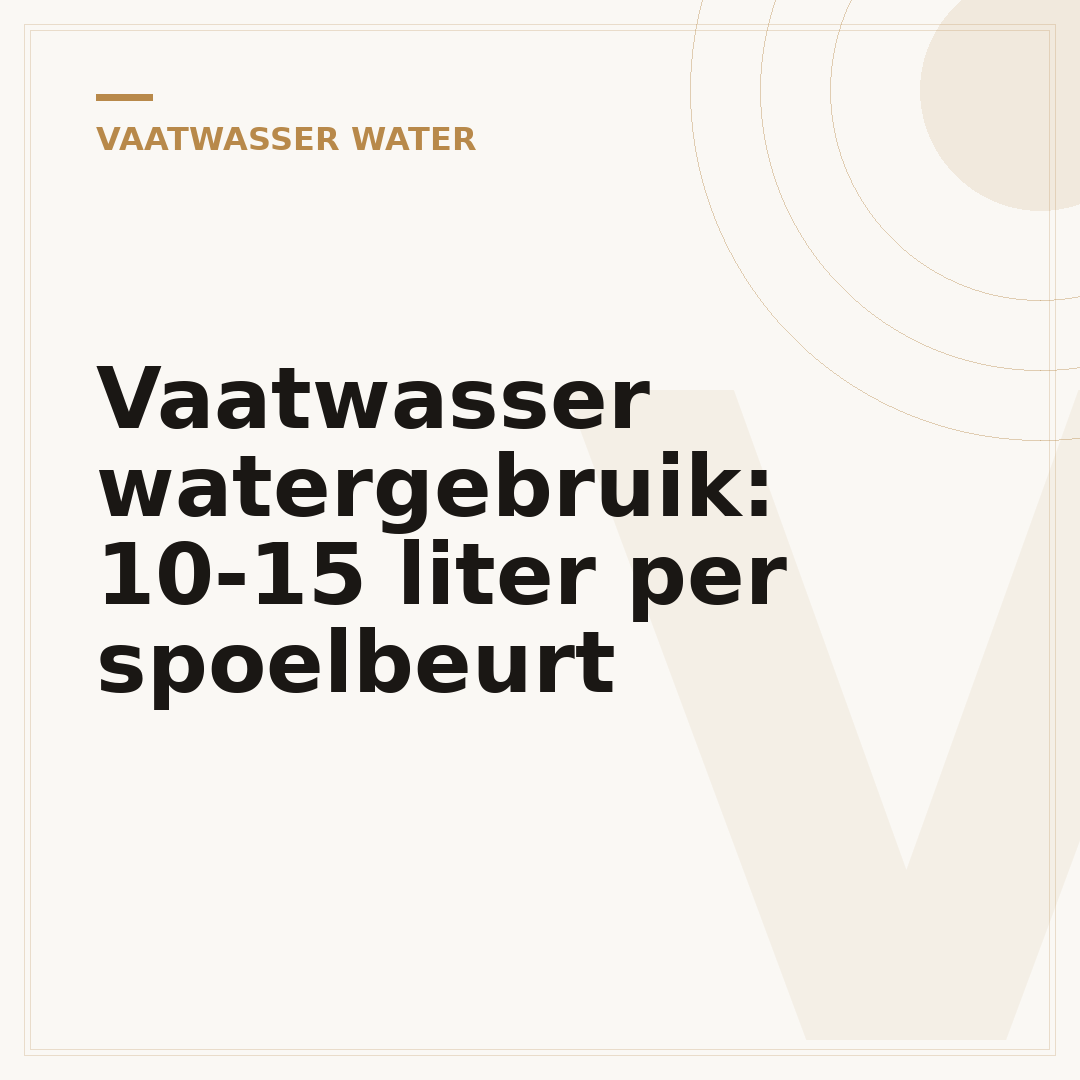 Vaatwasser watergebruik: 10-15 liter per spoelbeurt