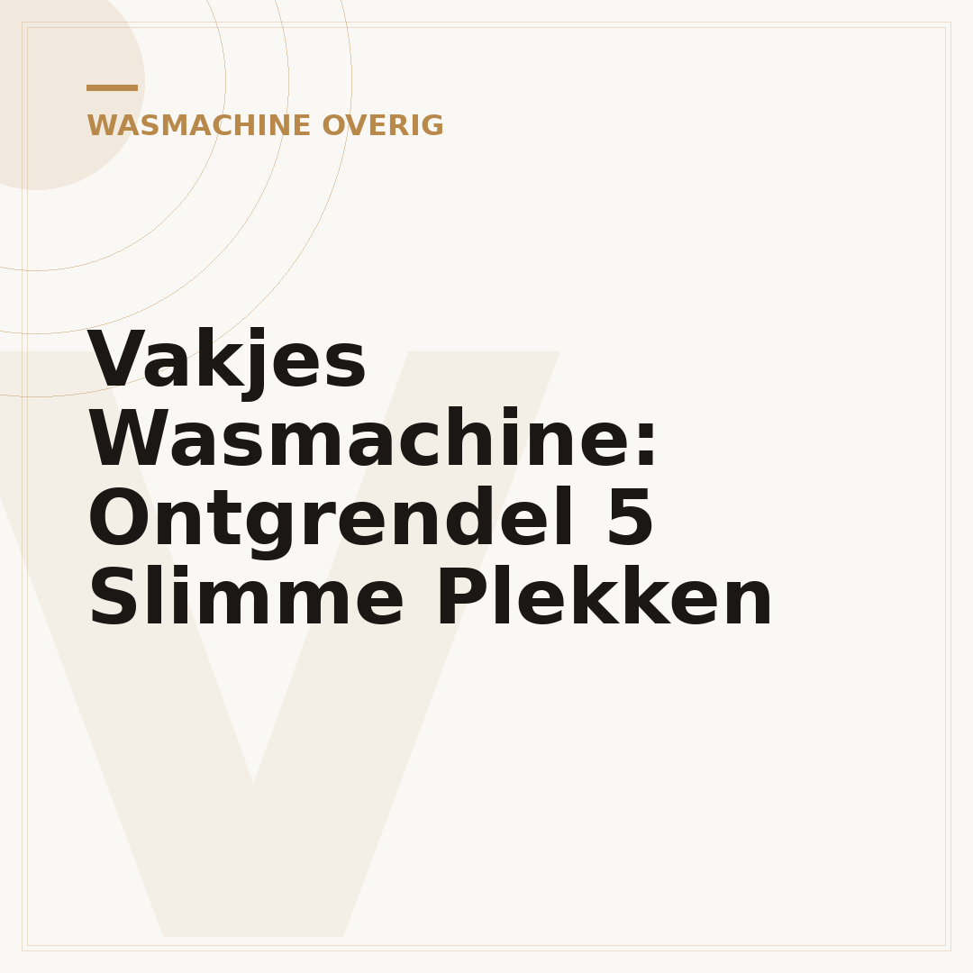 Vakjes Wasmachine: Ontgrendel 5 Slimme Plekken