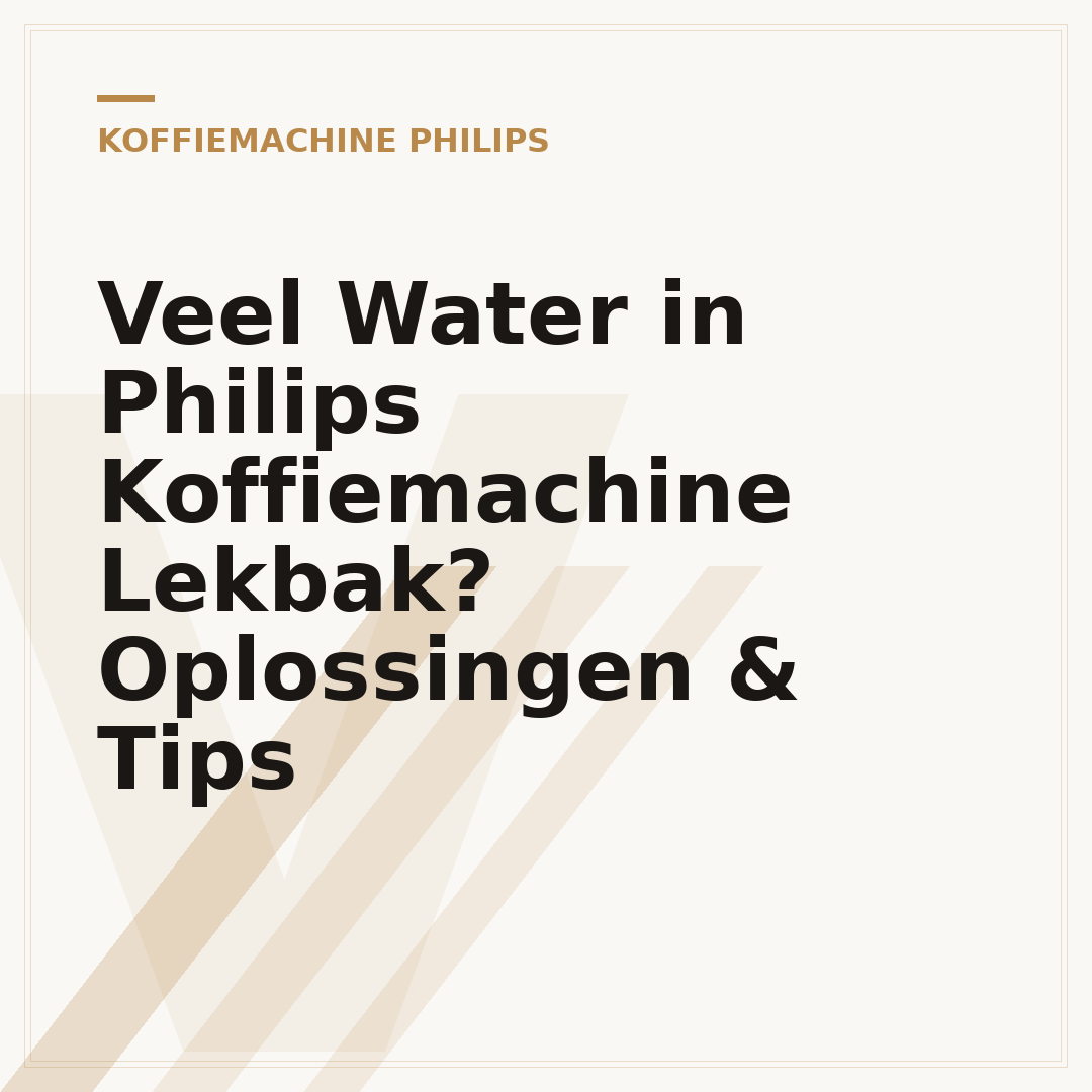Veel Water in Philips Koffiemachine Lekbak? Oplossingen & Tips