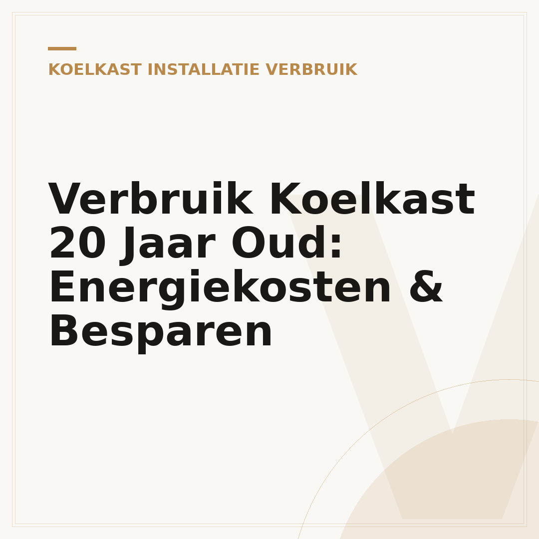 Verbruik Koelkast 20 Jaar Oud: Energiekosten & Besparen