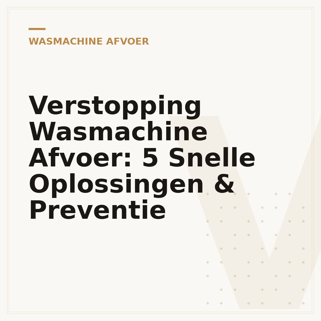 Verstopping Wasmachine Afvoer: 5 Snelle Oplossingen & Preventie