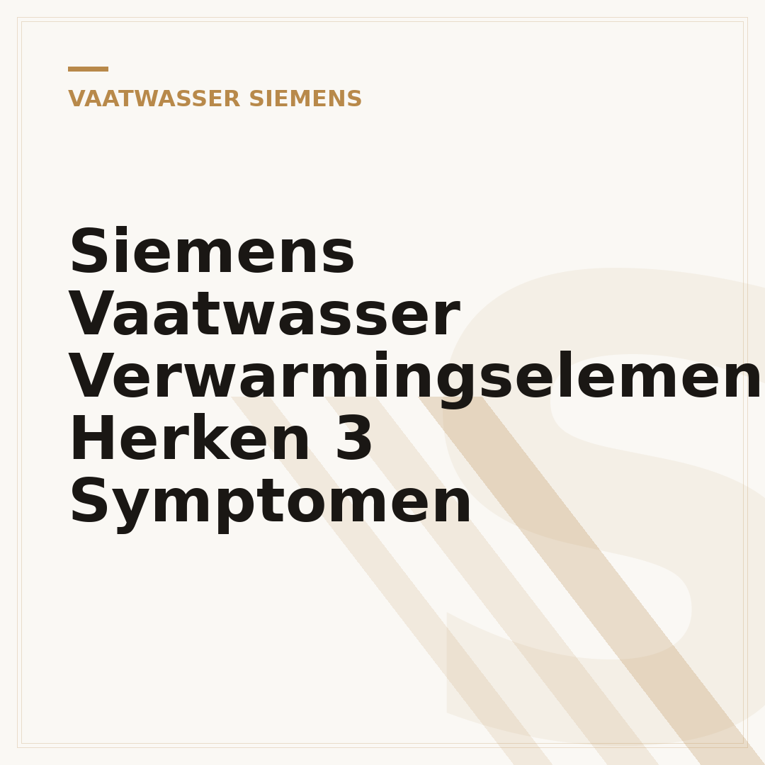 Siemens Vaatwasser Verwarmingselement: Herken 3 Symptomen