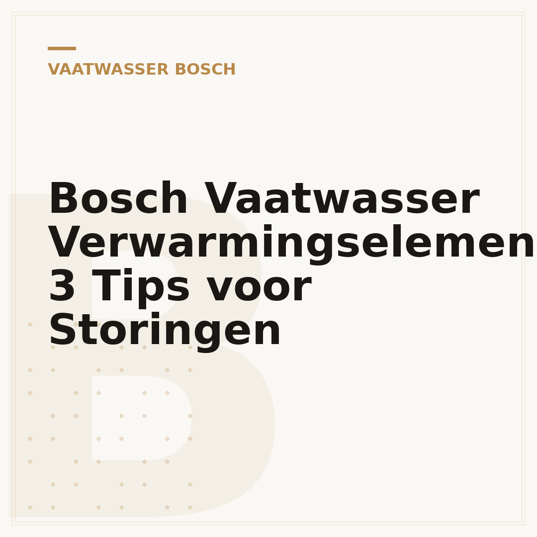 Bosch Vaatwasser Verwarmingselement: 3 Tips voor Storingen