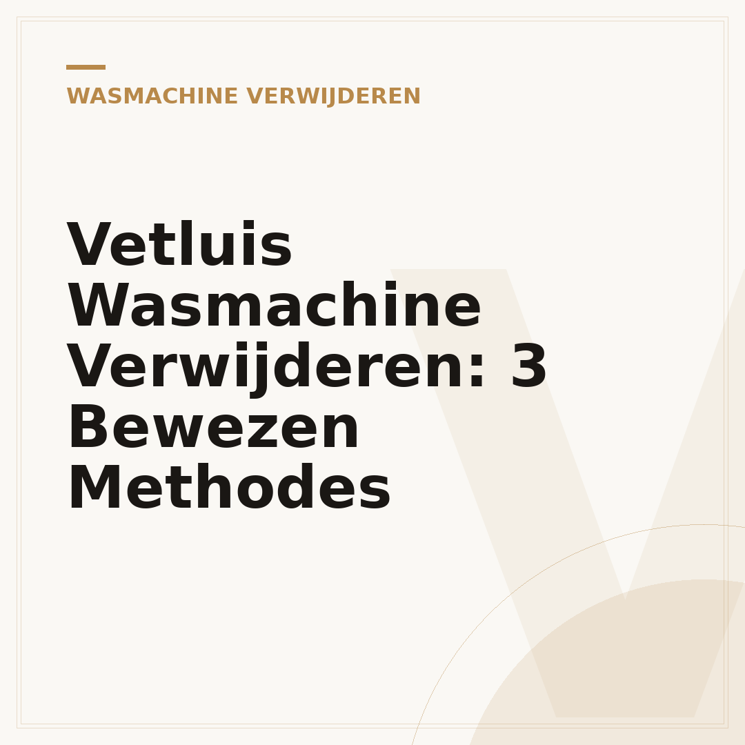 Vetluis Wasmachine Verwijderen: 3 Bewezen Methodes