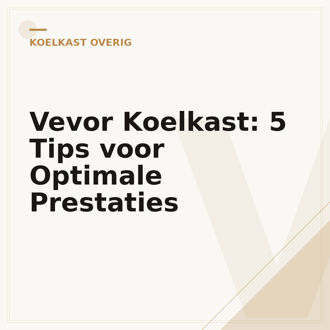 Vevor Koelkast: 5 Tips voor Optimale Prestaties