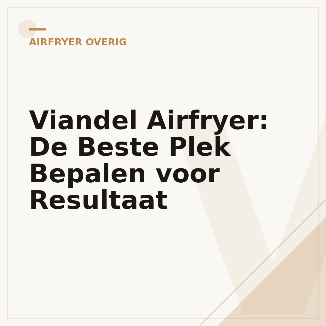 Viandel Airfryer: De Beste Plek Bepalen voor Resultaat